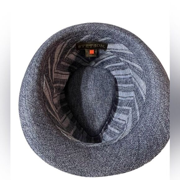 Stetson Fedora Hat Tweed Blue Casual Cap Hat - Picture 8 of 10